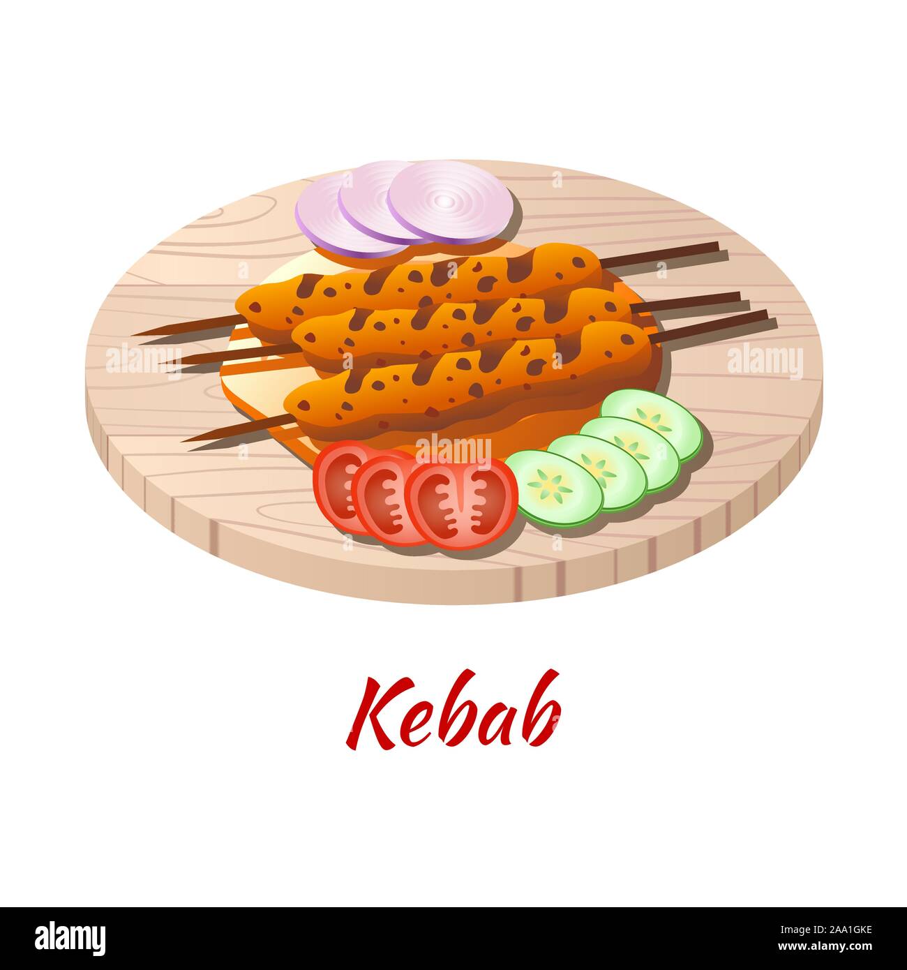 Kebab ist köstlich und berühmten Essen von Halal in farbigen Gradient design Symbol, Vector Illustration Stock Vektor