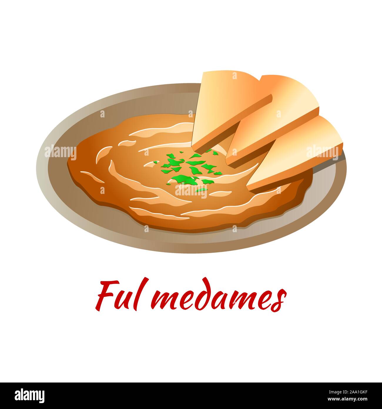 Ful Medames ist köstlich und berühmten Essen von Halal in farbigen Gradient design Symbol, Vektor illustratio Stock Vektor