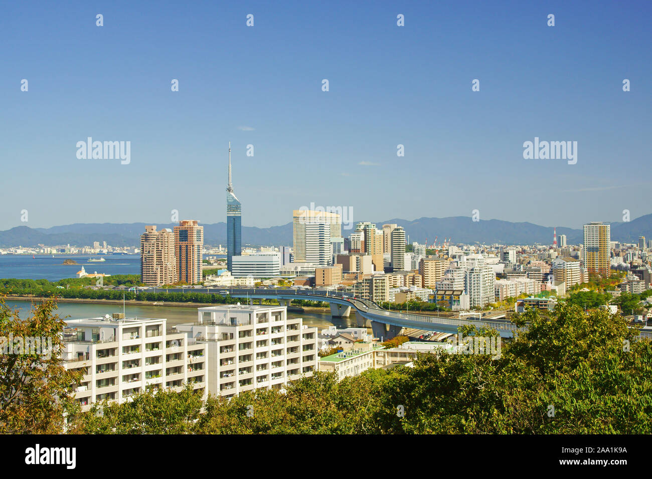 Landschaft von WashioAtago Schrein, in der Präfektur Fukuoka, Japan Stockfoto