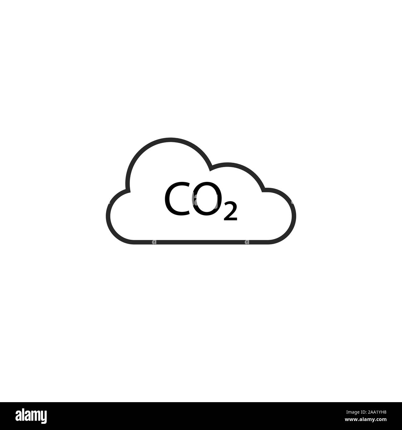 Co2, Ökologie, Cloud-Symbol. Vector Illustration, flache Bauform. Stock Vektor