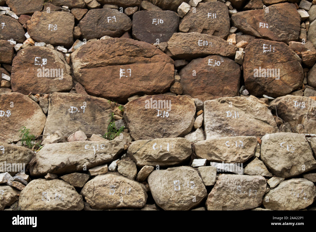 Steinmauer Muster der indischen schloss Wand Stockfoto