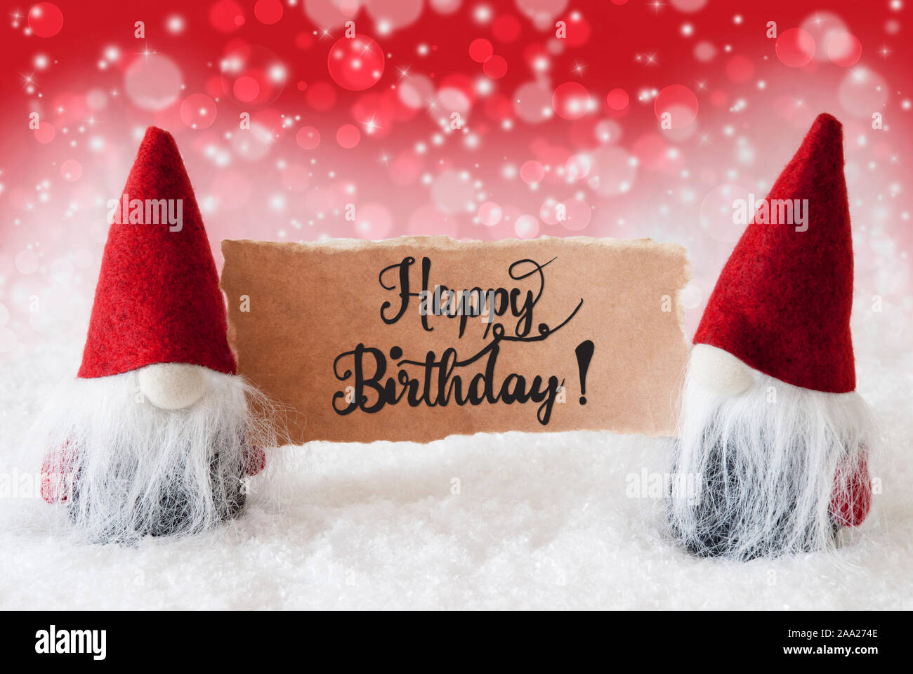 Santa Claus Red Hat Happy Birthday Roter Hintergrund Stockfotografie Alamy