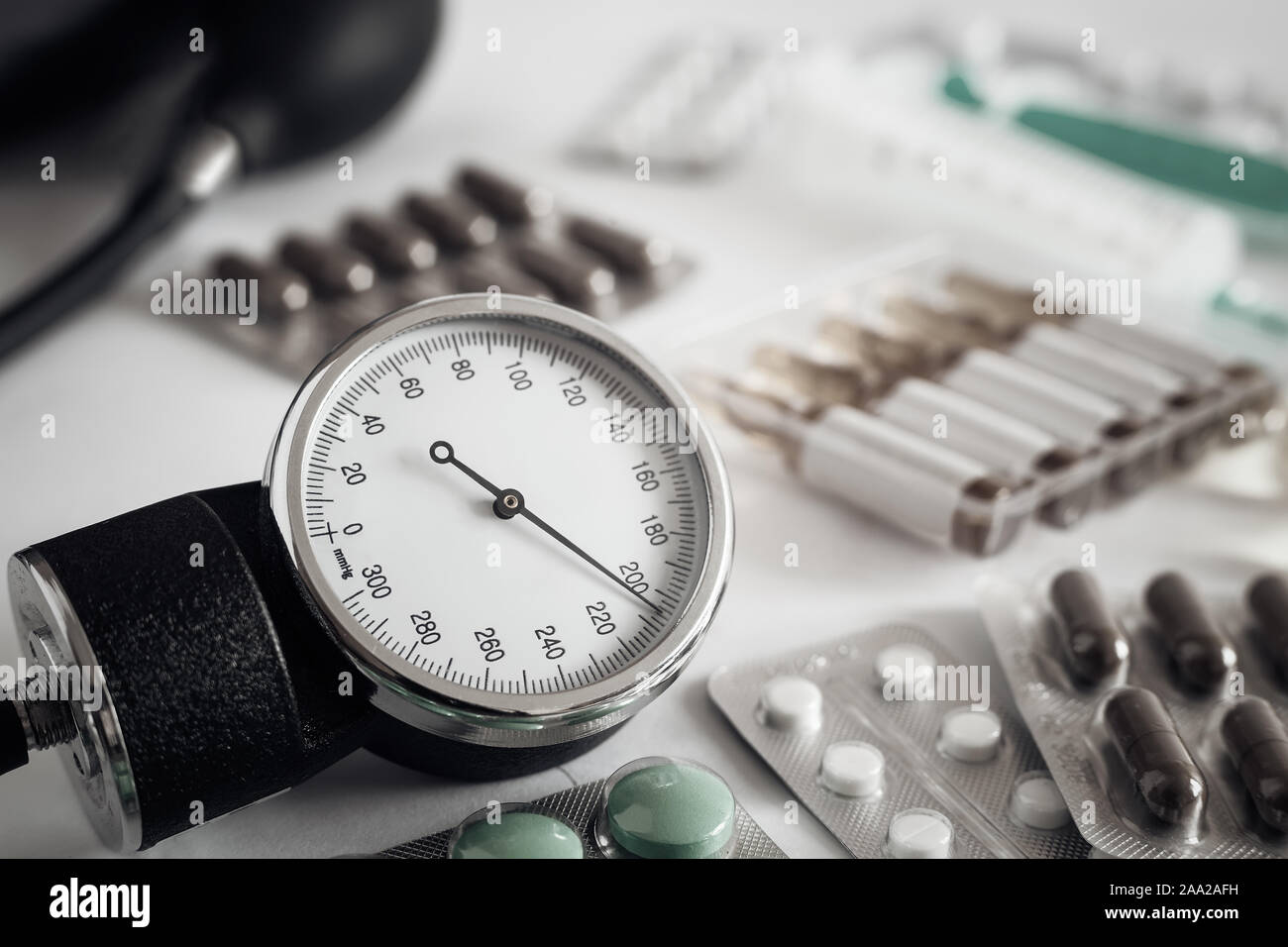 Hoher Blutdruck - hypertensive Krise und Medikamente zu behandeln. Stockfoto
