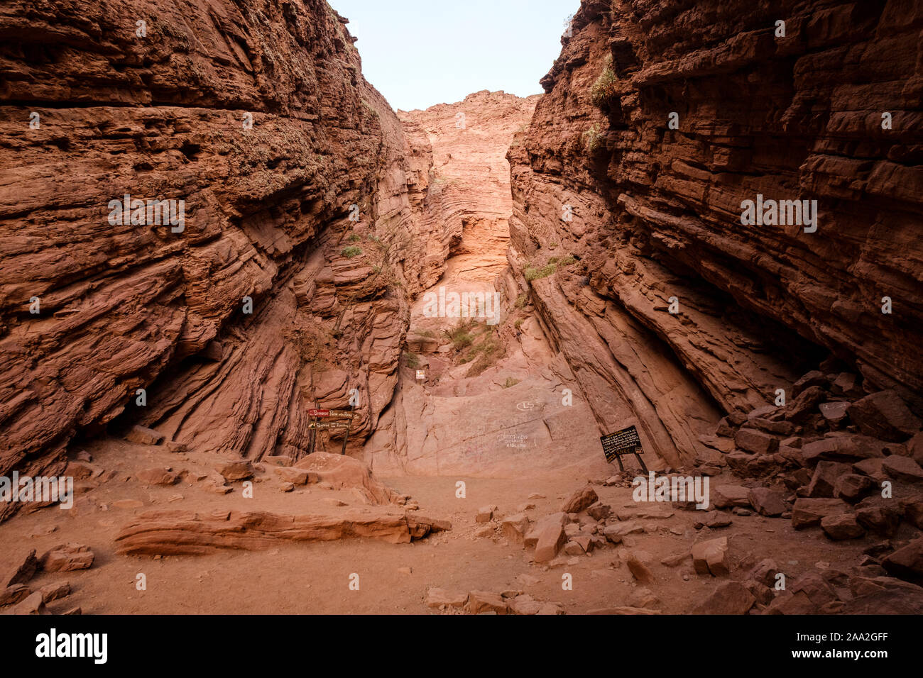 La Garganta del Diablo (Teufelsschlund) in die Quebrada de las Conchas, Cafayate, Argentinien Stockfoto