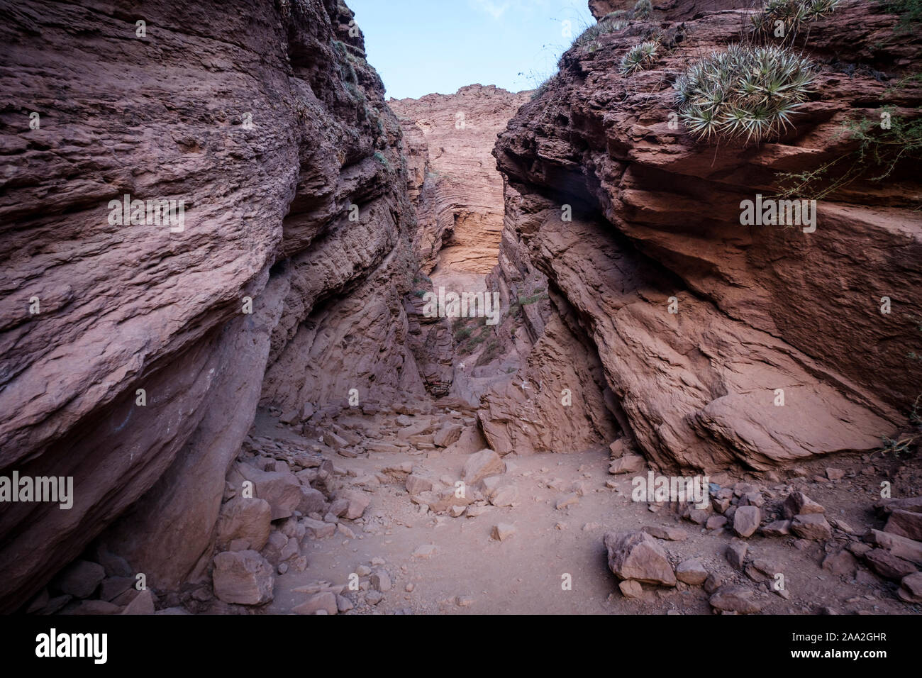 La Garganta del Diablo (Teufelsschlund) in die Quebrada de las Conchas, Cafayate, Argentinien Stockfoto