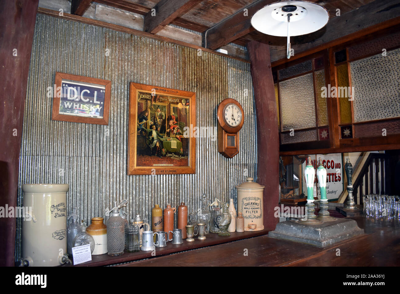 Die Rekonstruktion der historischen Bar im Outback Australien Stockfoto