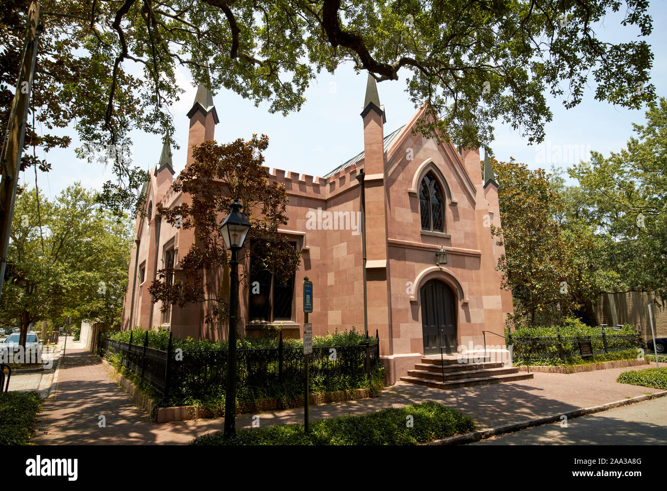 Unitarian Universalist Kirche von Savannah nach Hause Song Writer jingle bells James l. pierpont Savannah Georgia USA Stockfoto