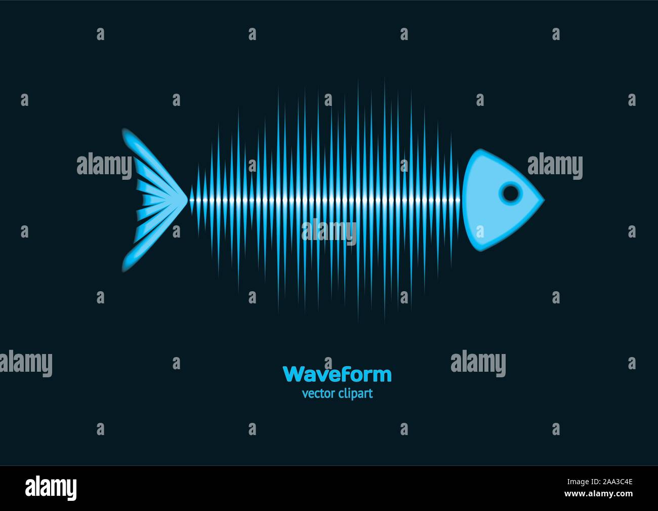 Sonar Wellenform Fisch Stock Vektor