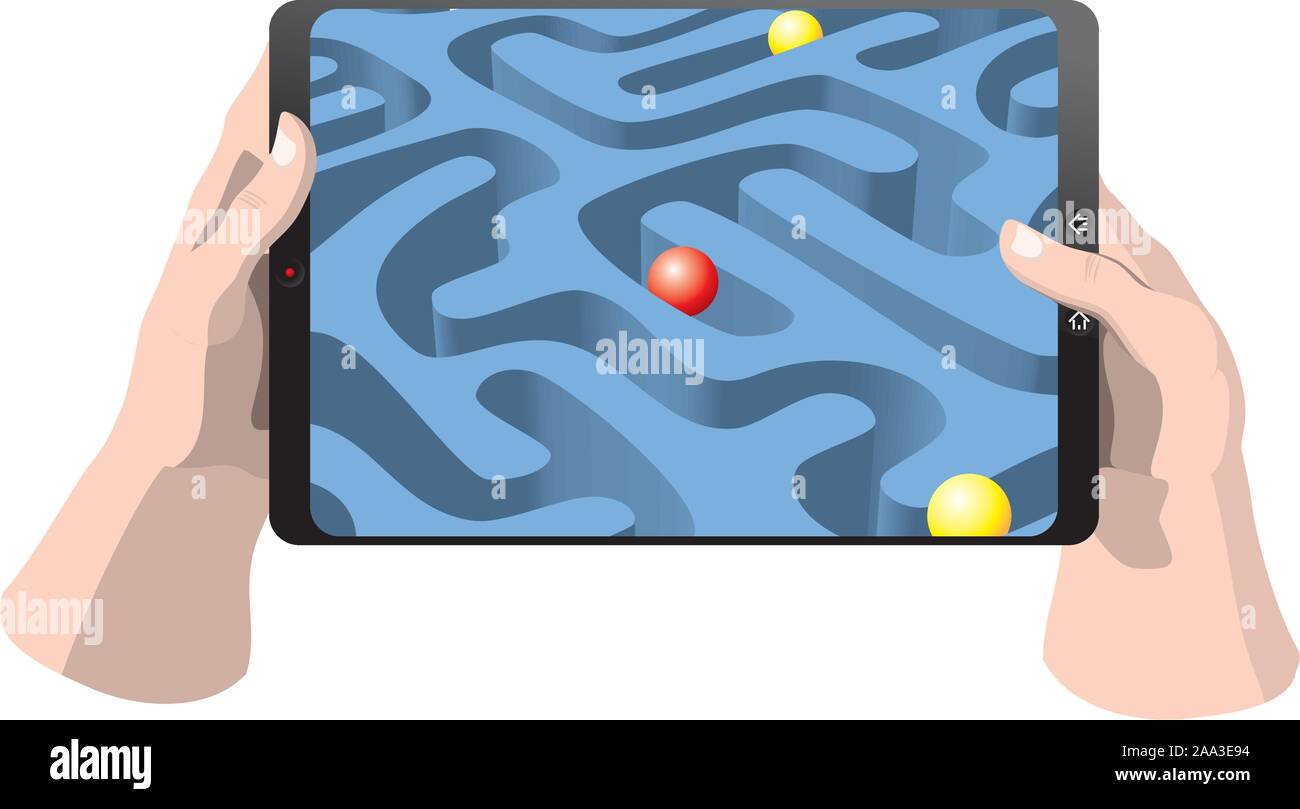Tablet Computer mit Spiel Stock Vektor
