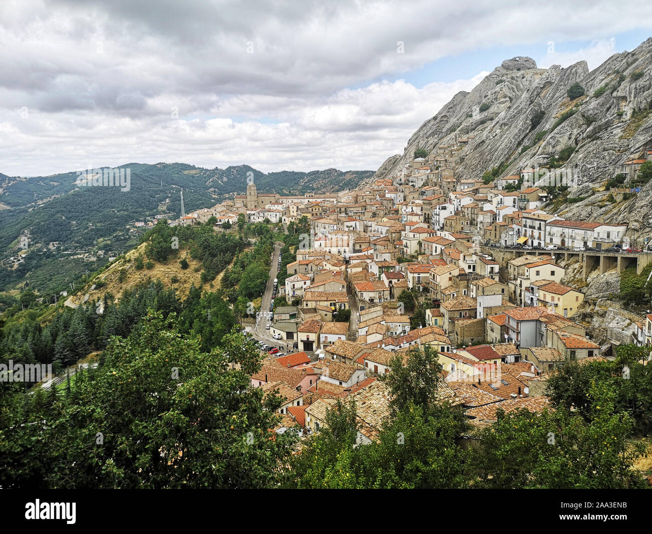 Stadtbild, Pietrapertosa, Matera, Basilikata, Italien Stockfoto