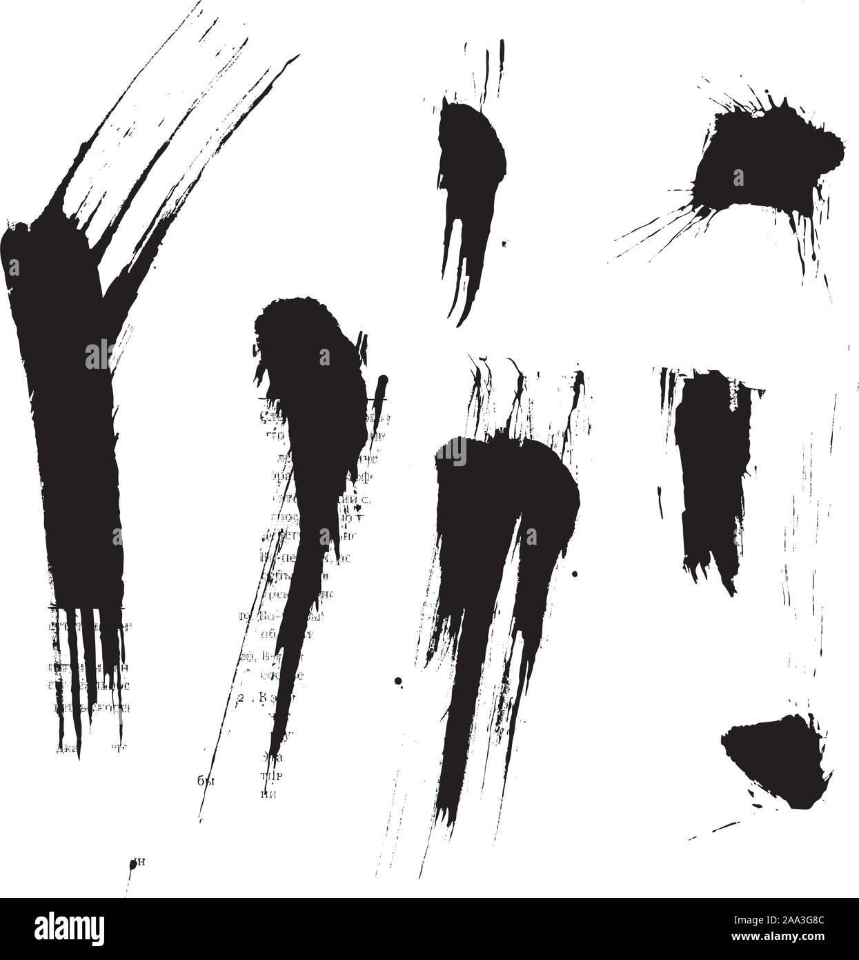 Ink Blots und Anschläge Stock Vektor