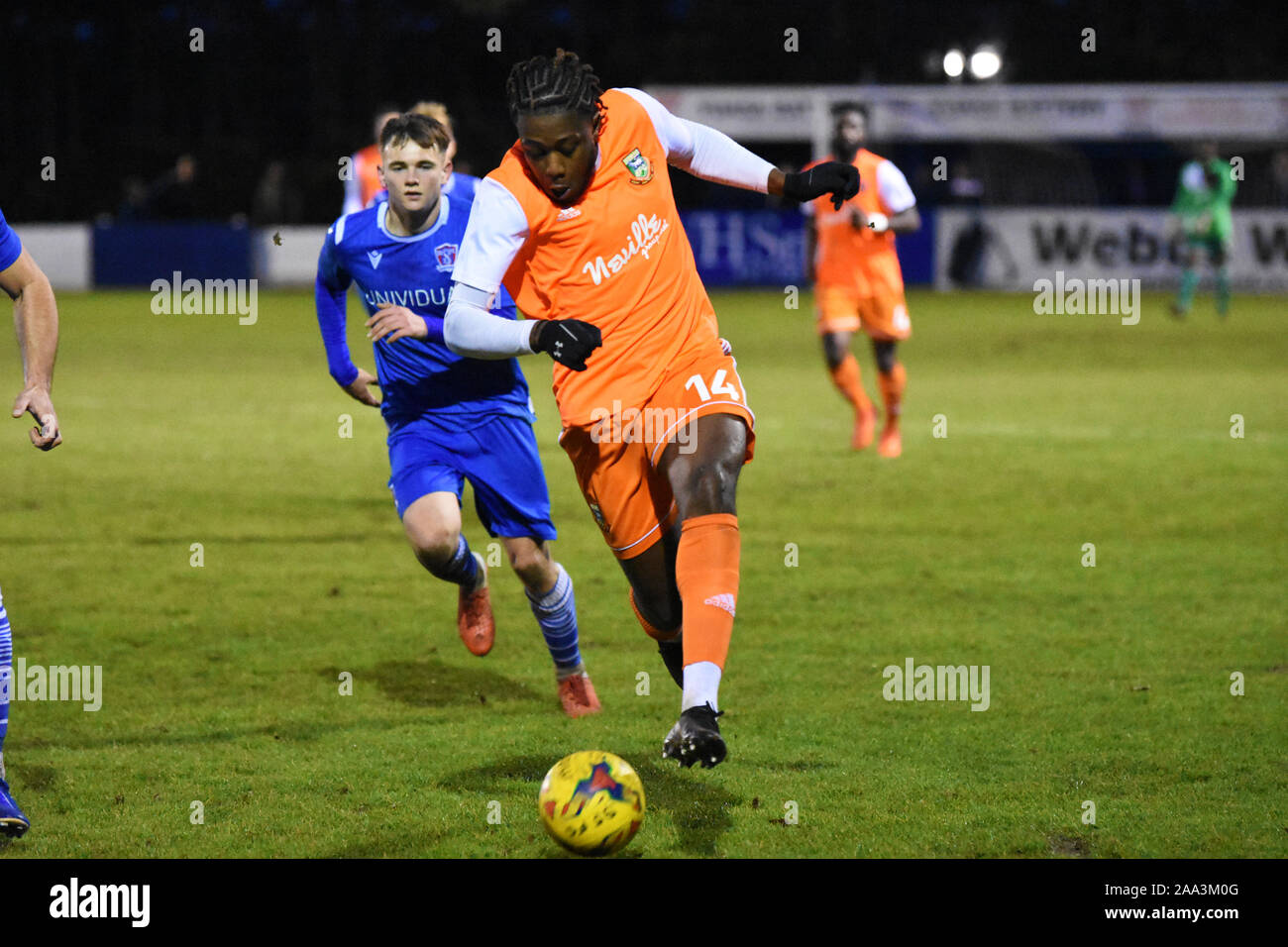 Hendon Fc Tahjae Anderson 2019/2020 Saison UK. Tahjae Anderson spielt in Swindon Supermarine Football Club für Hendon FC Stockfoto