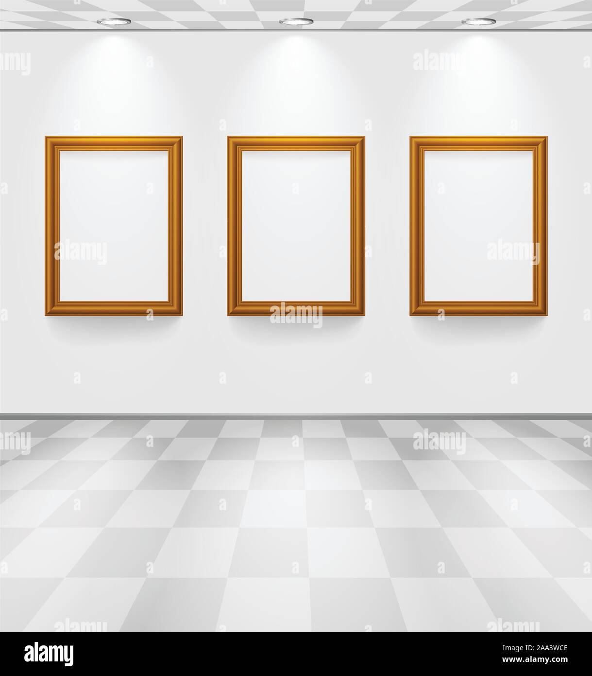 Zimmer mit drei Frames Stock Vektor