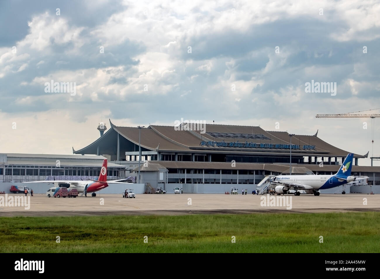 VIENTIANE, Laos, 30.Oktober 2016, im Flugzeug Am internationalen Flughafen Wattay, Vientiane, der Hauptstadt von Laos. Stockfoto