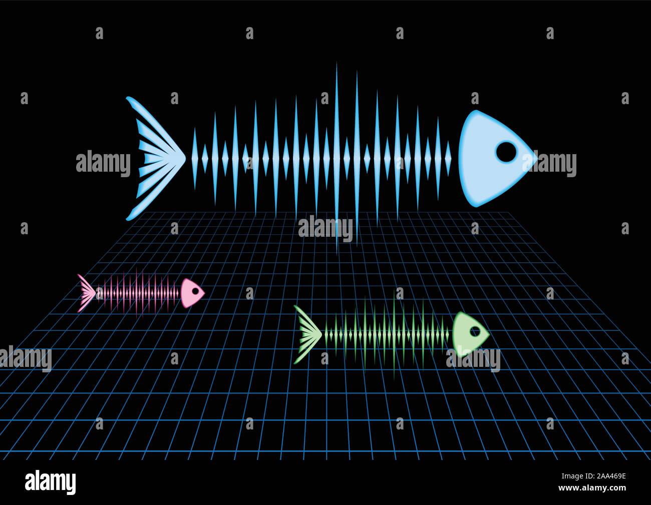 Echolot Fische Stock Vektor