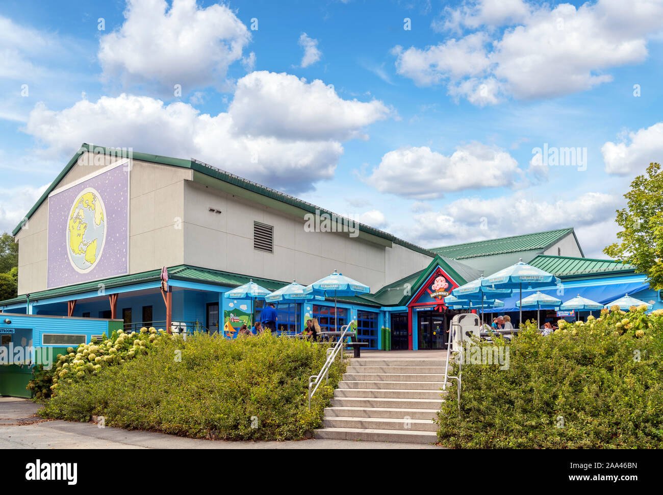 Visitor Center in Ben und Jerry's Ice Cream Factory in Waterbury, Vermont, USA Stockfoto