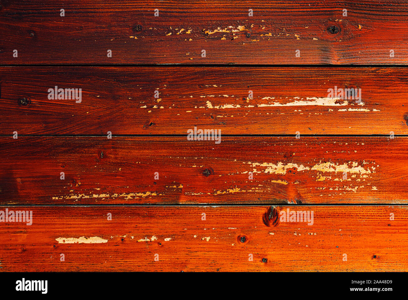 Braun Planken Textur, das Hintergrundbild von Brettern mit Lack zerkratzt Peeling Stockfoto