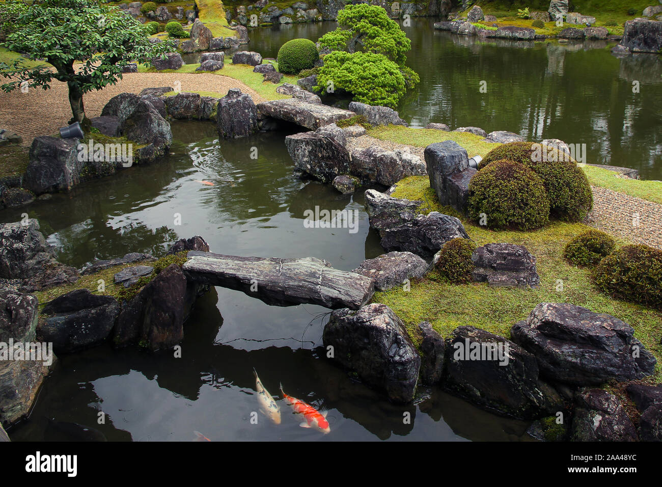 Japanischer Garten Sanbo-in in Kyoto. Stockfoto