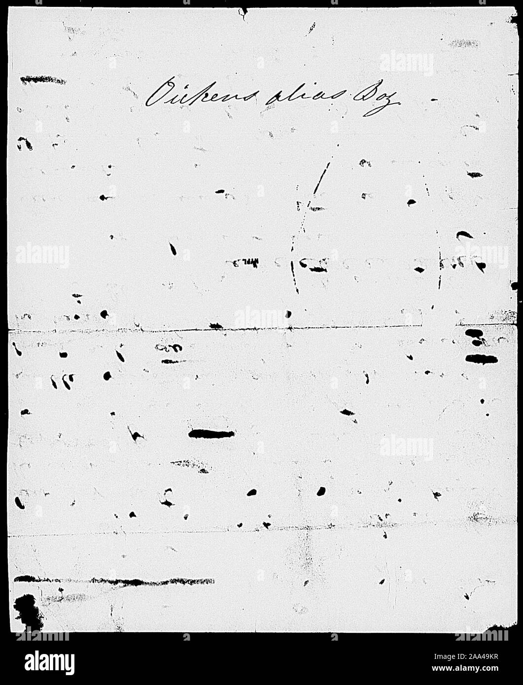 Durch die gedruckten Text begleitet. Y.; Adresse für Bentley's miscellany Dez. 1, 1837. Eigenhändiger 1837 Nov. 30. Stockfoto