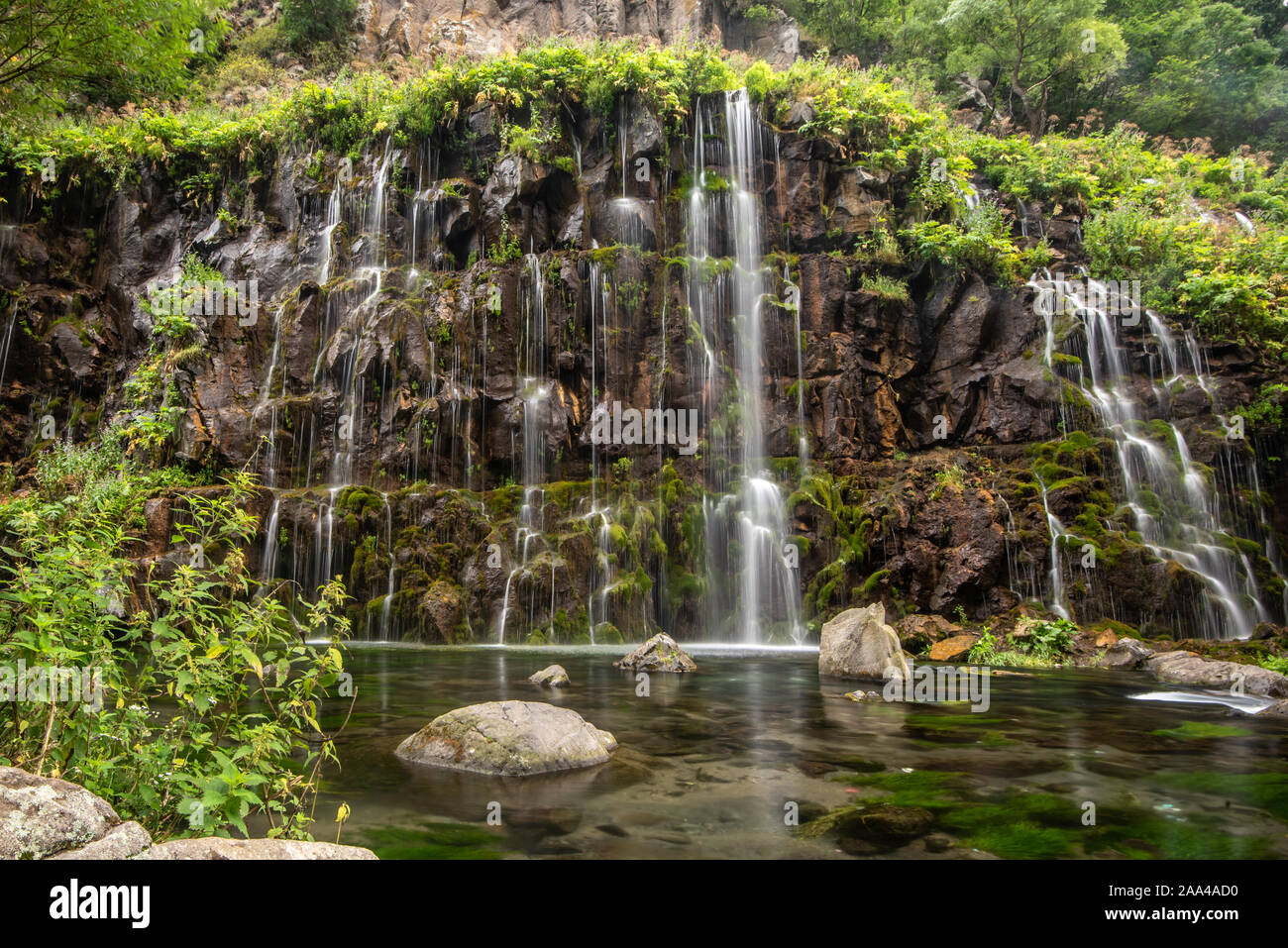 Wasserfall, Dashbashi Canyon, Tsalka, Georgien Stockfoto