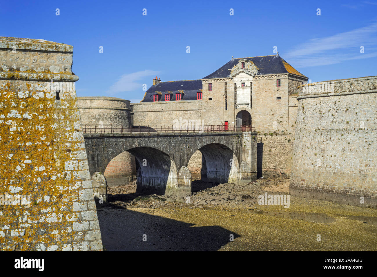 Eingang des 16. Jahrhunderts Zitadelle von Port-Louis, Morbihan, Bretagne, Frankreich Stockfoto