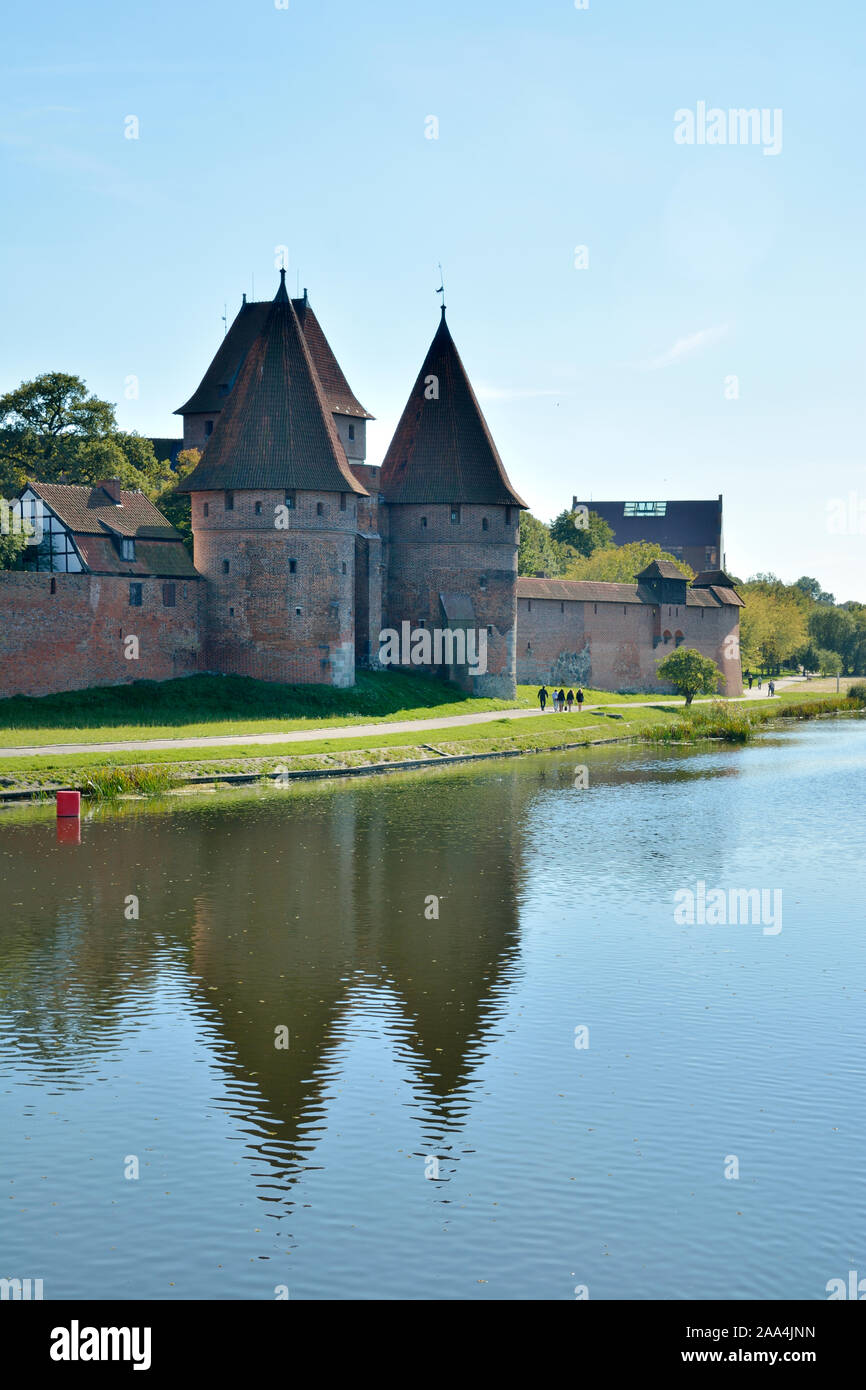 Das Schloss Malbork aus dem 13. Jahrhundert, das von den Rittern des Deutschen Orden gegründet wurde und zum UNESCO-Weltkulturerbe gehört. Polen Stockfoto