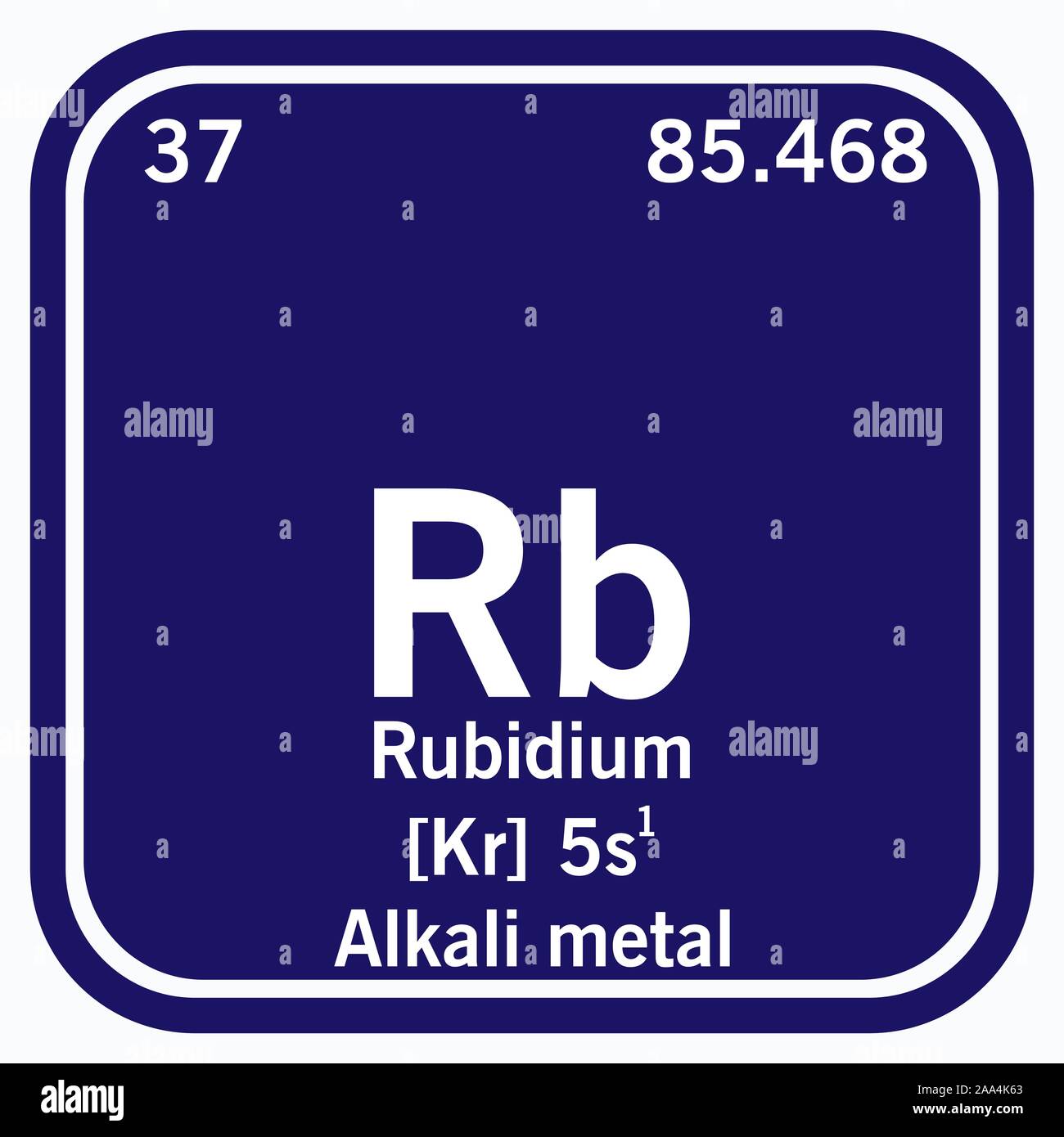 Rubidium Periodensystem der Elemente Vektor-illustration eps 10. Stock Vektor