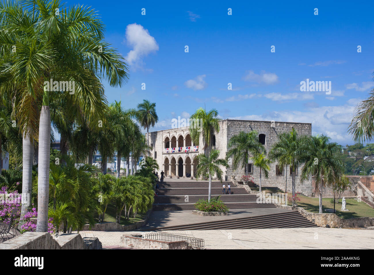 Der Alcazar von Columbus Santo Domingo's Colonial City. Die Hauptstadt Santo Domingo Dominikanische Republik 28 Februar 2014 Editorial. Stockfoto