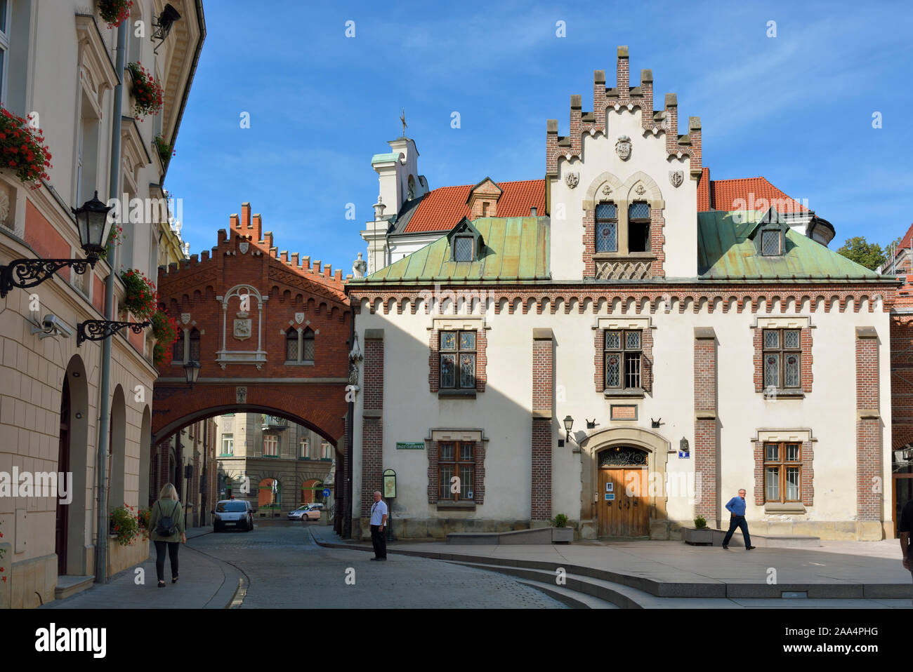 Straße in der Altstadt von Krakau, einem UNESCO-Weltkulturerbe. Polen Stockfoto