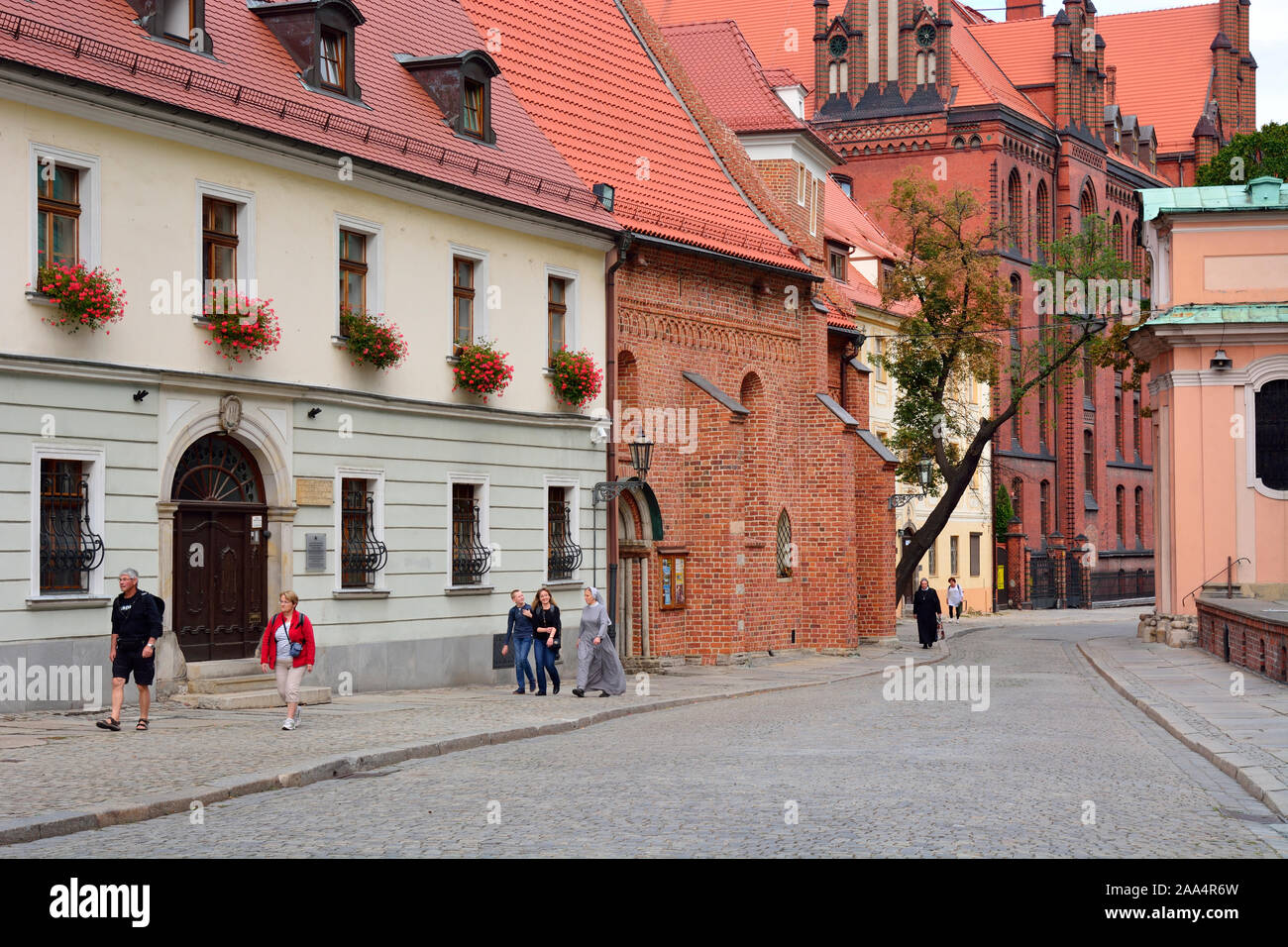 Die Ostrow Tumski (dominsel). Wroclaw, Polen Stockfoto