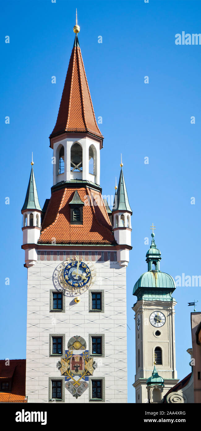 Der Turm des Spielzeugmuseums in Muenchen, Deutschland Stockfoto
