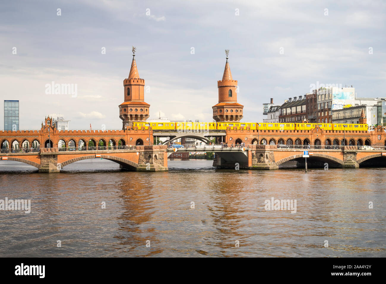 Ein Bild der Roten Brücke, Berlin, Deutschland Stockfoto