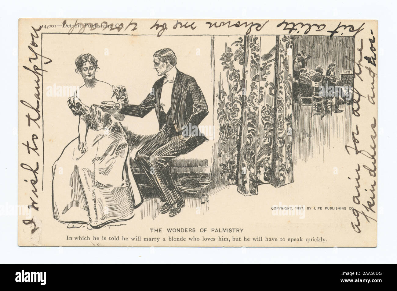 1905+. Enthält das "Life"-Cartoon Serie.; Eine andere Monpoly (oder Wunder der Handlesekunst, Fehler), das Leben Cartoons Stockfoto
