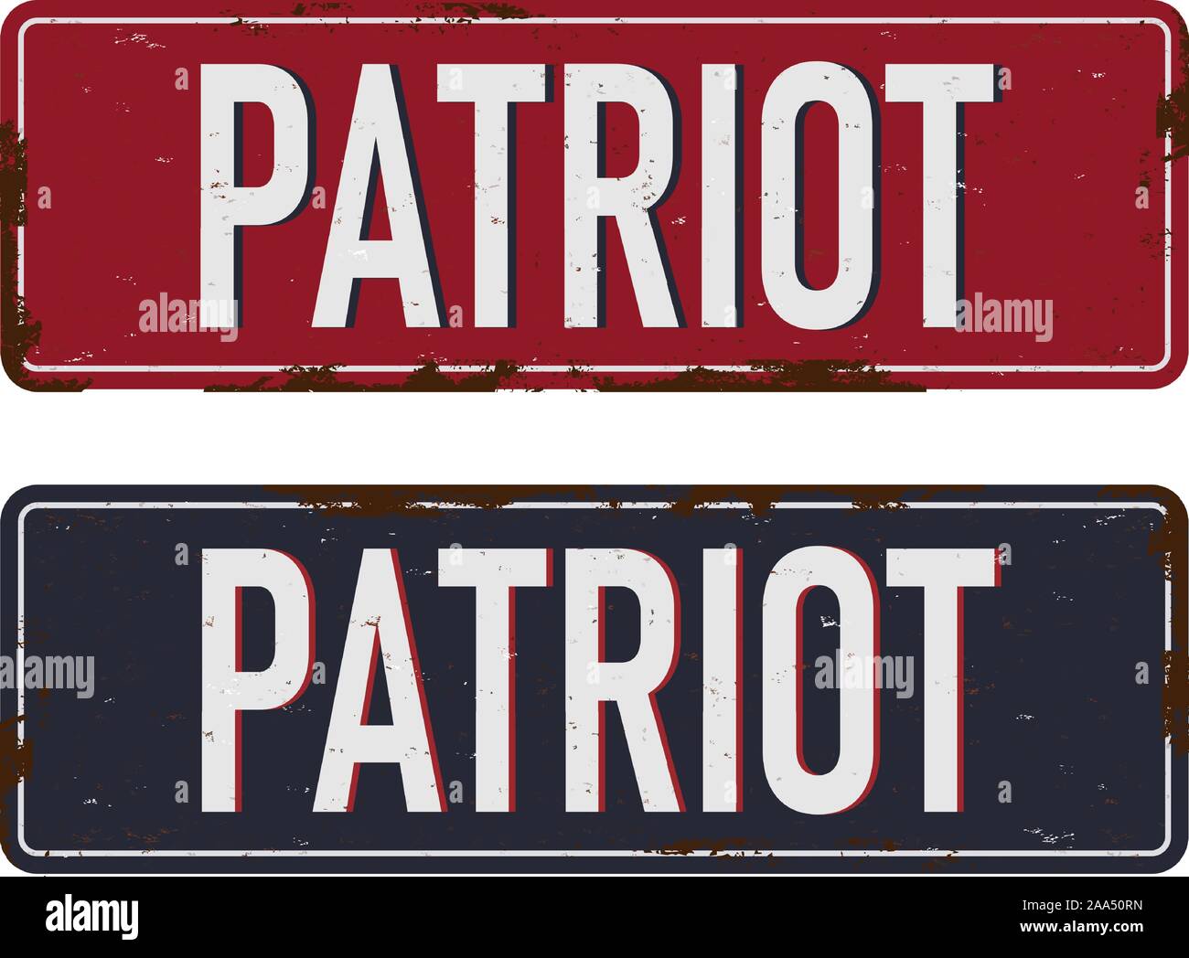 Vintage Patriot Metall Sign-Vector EPS 10. Grunge Effekte können leicht entfernt werden. Stock Vektor