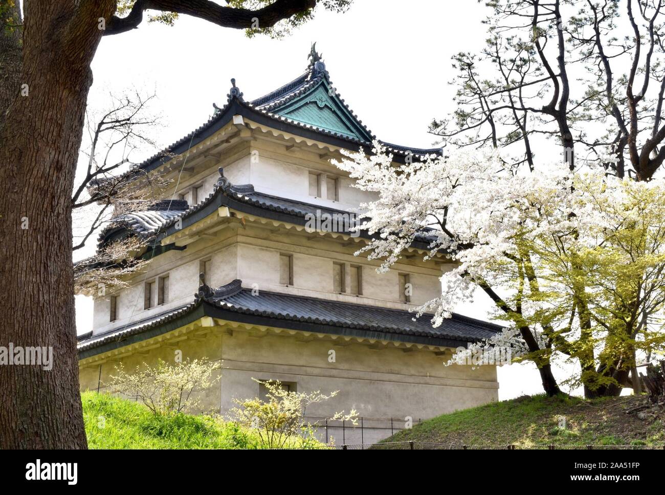 Fujimi - yagura-Wehrturm, der in der Regel auf der Ecken in einigen wichtigen Punkten der Burg, Palast des Kaisers, Tokio, Japan Stockfoto