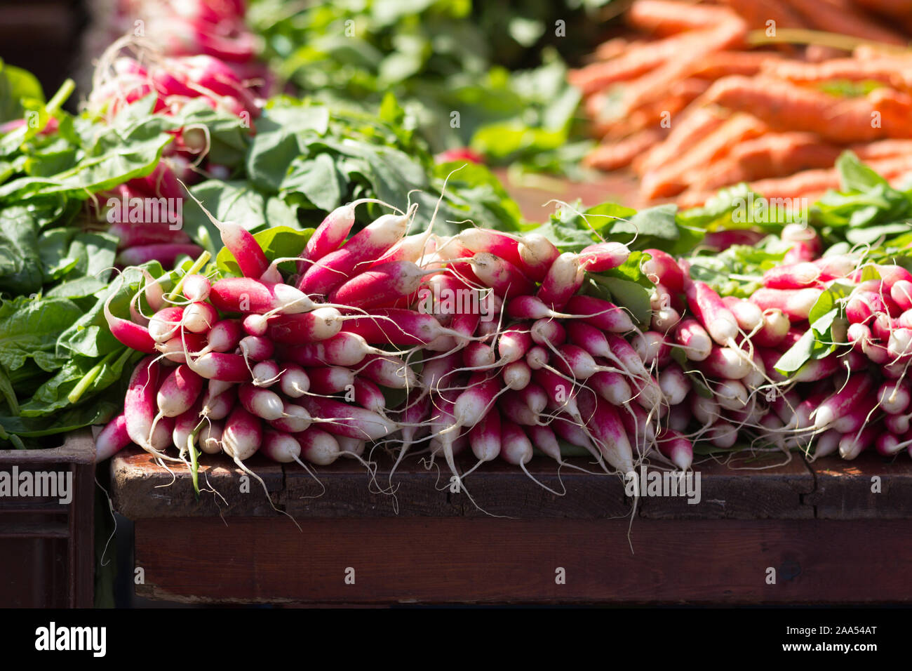 Hülsenfrüchte Gemüse stall Hardelot, Frankreich Stockfoto