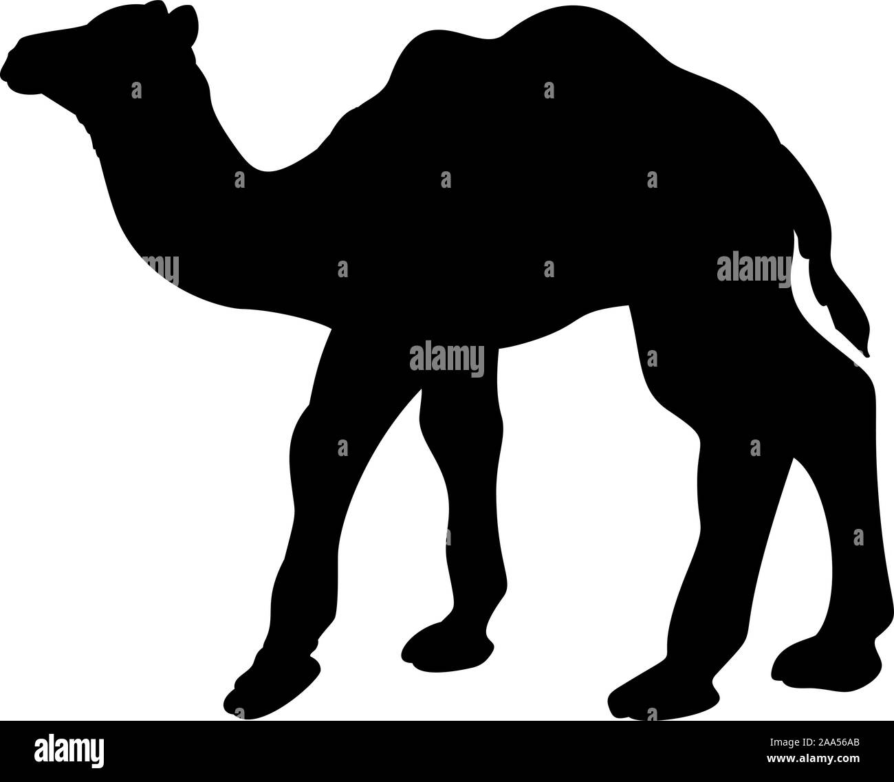 Silhouette der kleinen Camel. Nette junge Tier. Vektor Illustrator Stock Vektor