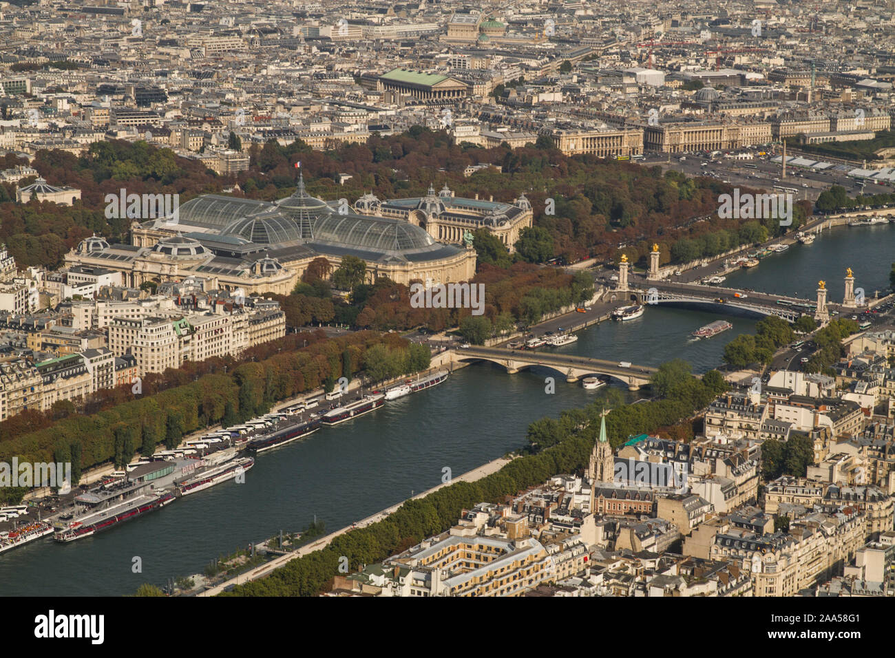 Blick über Paris vom Eiffelturm Stockfoto