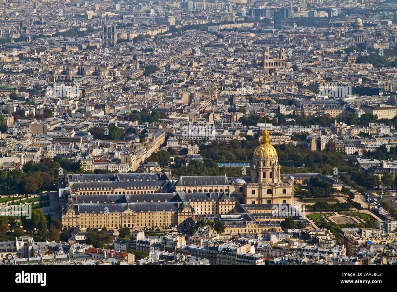 Blick über Paris vom Eiffelturm Stockfoto