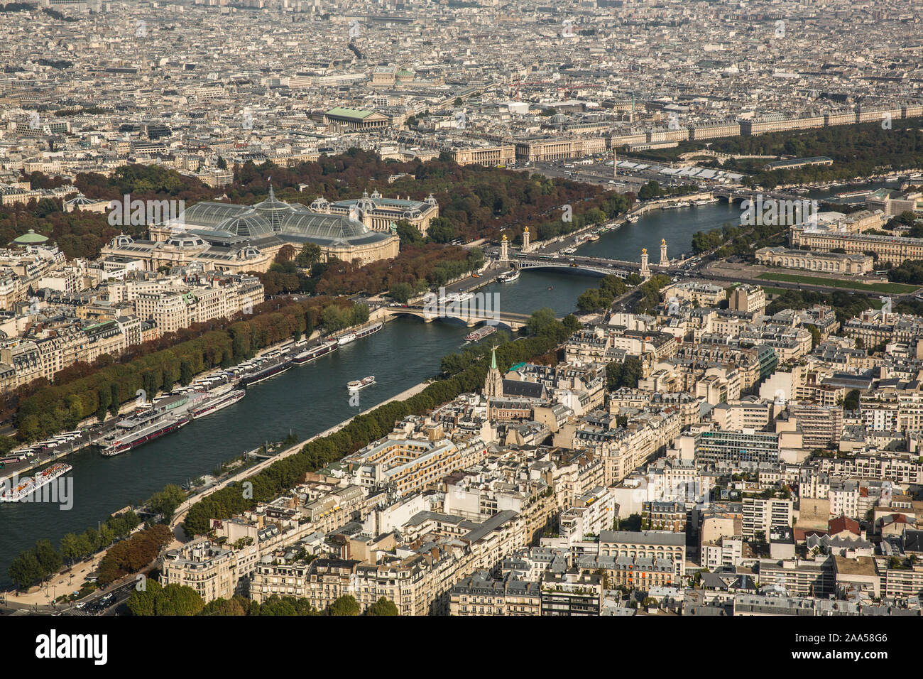 Blick über Paris vom Eiffelturm Stockfoto