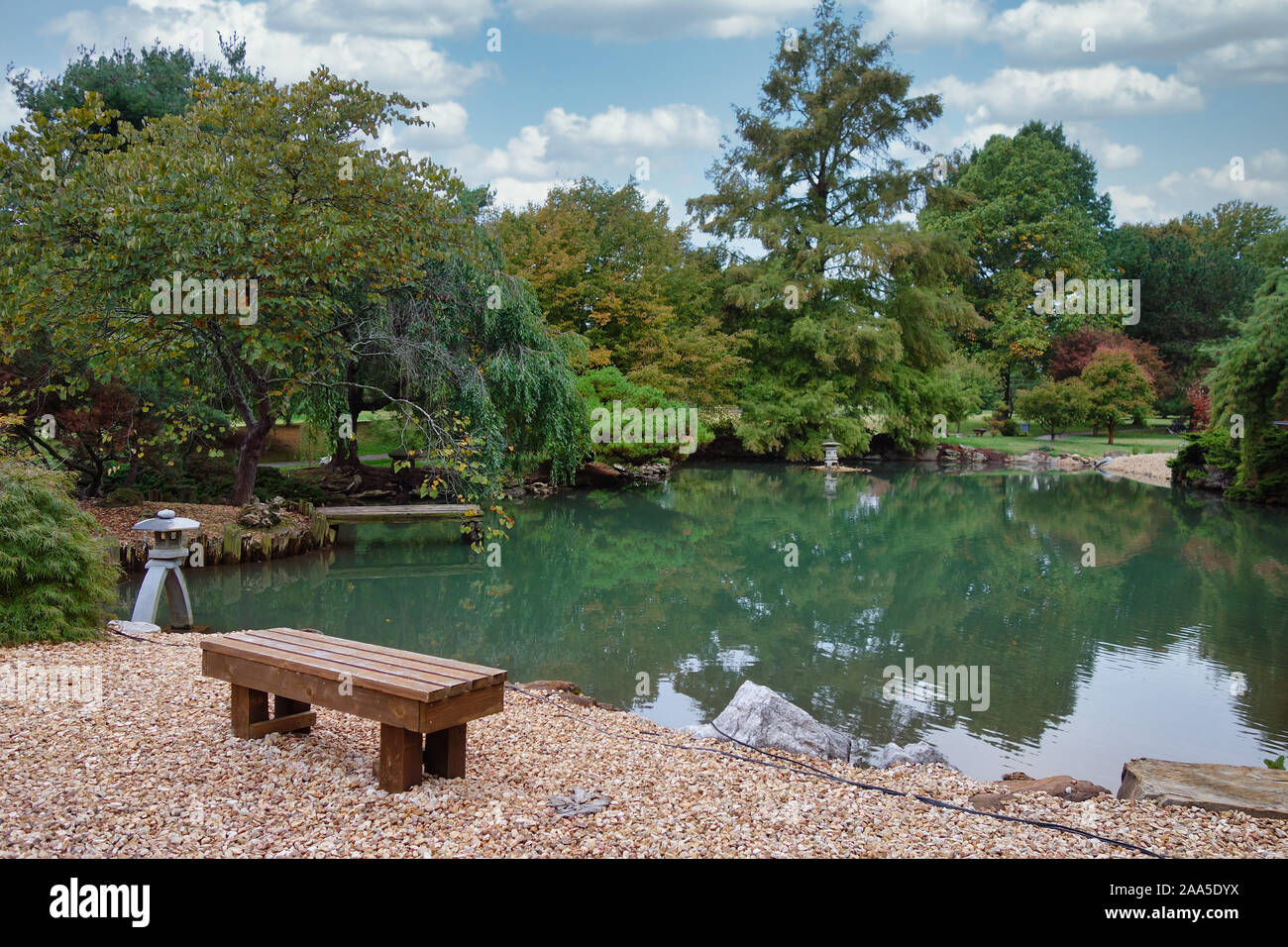 Mizumoto japanischer Garten in Springfield, MO Stockfoto