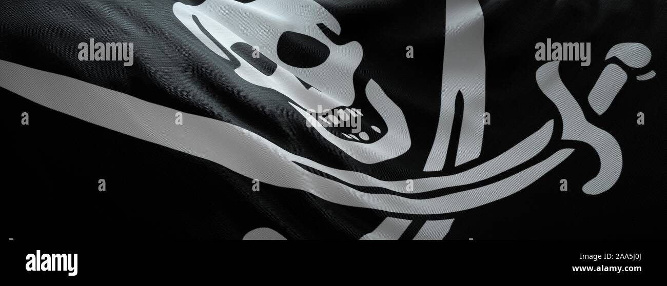 Pirate Flag. Web Banner. Stockfoto