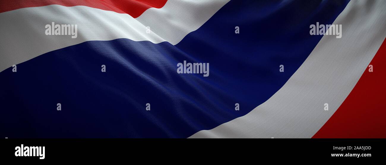 Offizielle Flagge von Thailand. Web Banner. Stockfoto