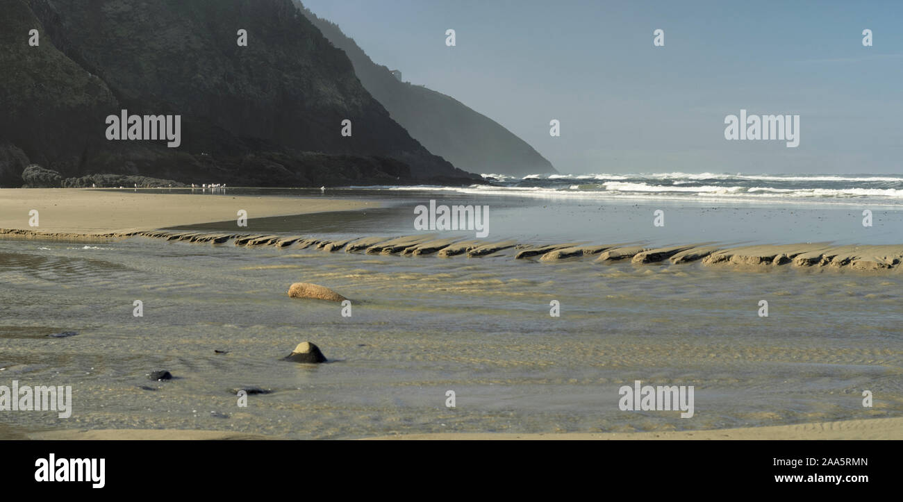 Der Strand am Heceta Head, Teil der Teufel Winkelstück State Park, in der Nähe von Florence, Oregon Stockfoto