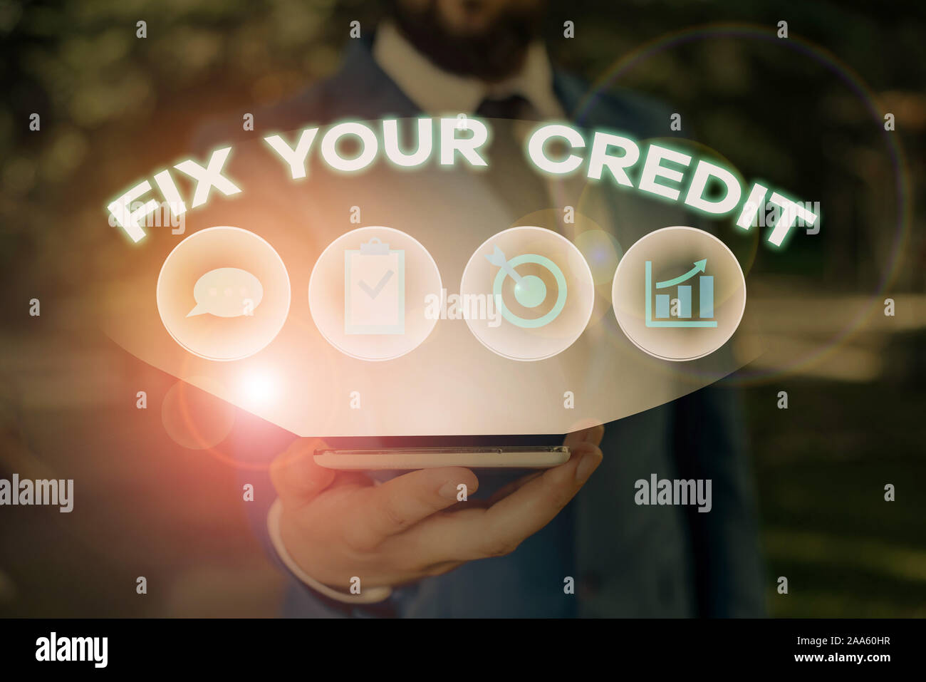 Wort schreiben Text Fix Ihre Kreditkarte. Business foto Präsentation Salden auf Kreditkarten und anderen Kreditinstituten niedrig halten. Stockfoto