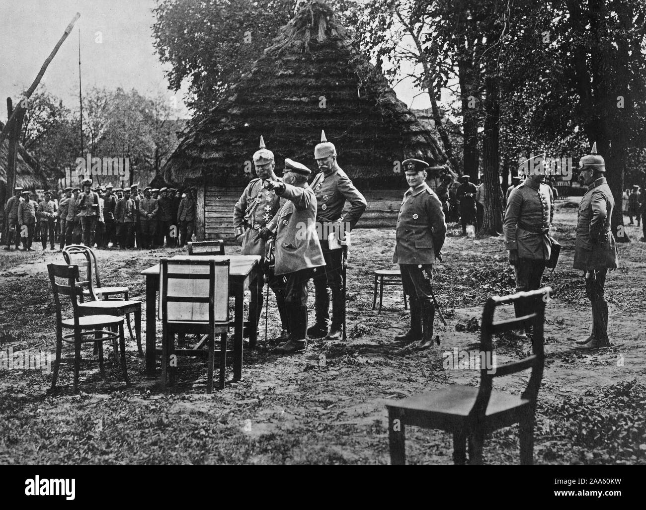 Die deutsche Propaganda. Der Kaiser im Feld. Ca. 1914-1918 Stockfoto