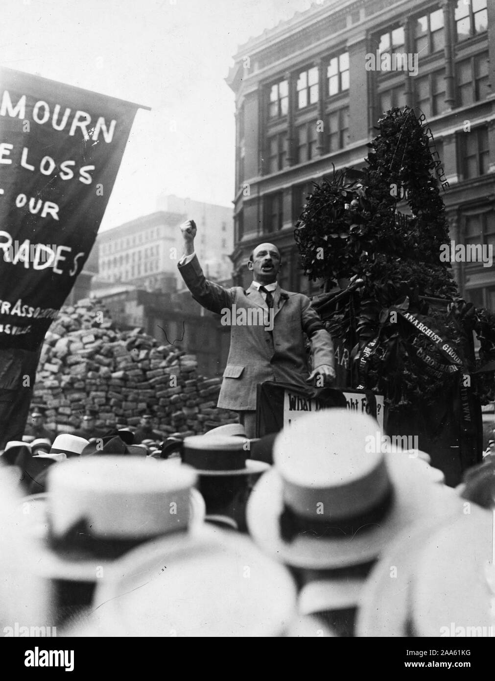 Alexander Berkman, "rechte Hand" von Emma Goldman, die anarchistische. Beide Berkman und Miss Goldman seit wurden verhaftet und für aufrührerische Reden überführt werden kann. 1918 Stockfoto
