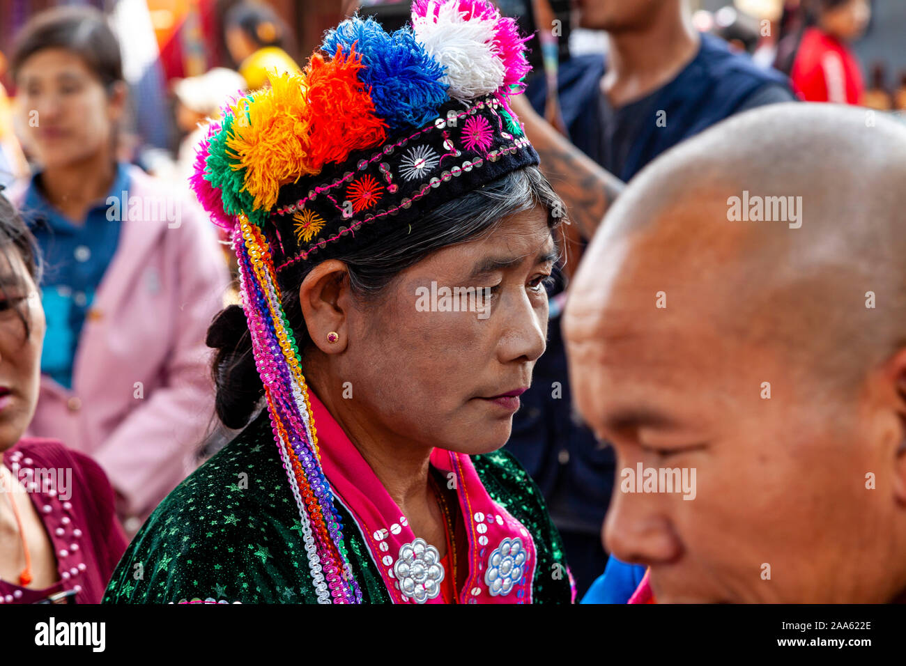Ethnische Minderheiten, Pindaya, Shan Staat, Myanmar. Stockfoto
