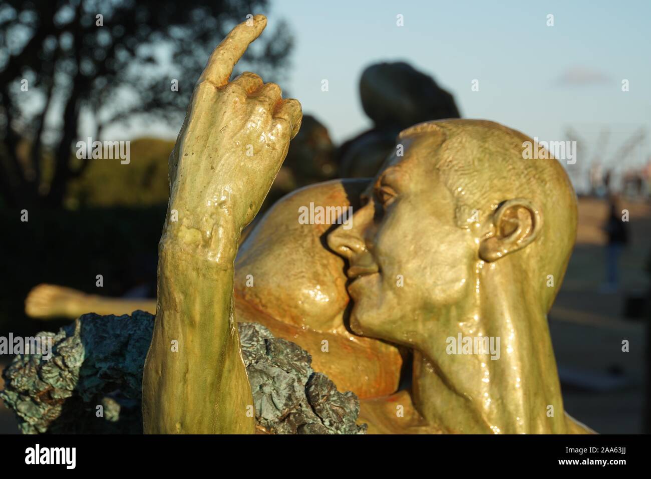 Skulptur, der Zeigefinger Stockfoto