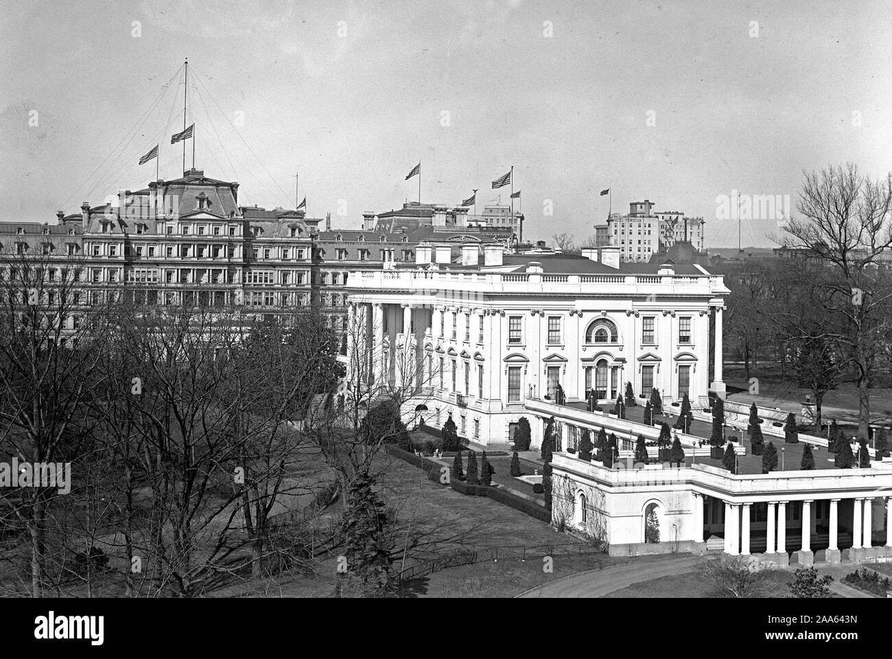 Blick auf das Weiße Haus von Südosten Ca. 1916-1919 Stockfoto